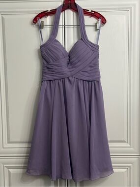 Kennedy Blue Size 8 Ginger Chiffon Bridesmaid Dress Cocktail Length French Lilac